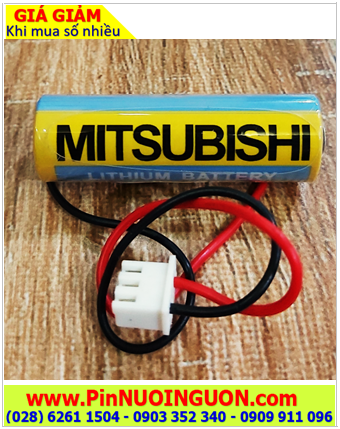 Mitsubishi ER6 (Zắc cắm trắng); Pin nuôi nguồn Mitsubishi ER6 lithium 3.6v AA1800mAh chính hãng 